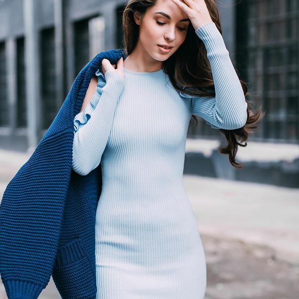 2017 autumn winter women long sleeve knit bodycon slim sweater knitted jumper pullover knitwear, White;black
2017 autumn winter women long sleeve knit bodycon slim sweater knitted jumper pullover knitwear, White;black