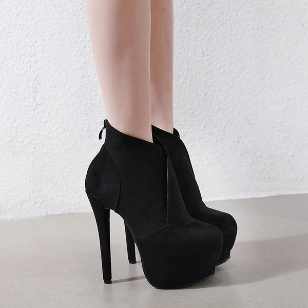 pu leather high heel boots winter women ankle boots fashion zipper platform thick heels female shoes, Black
pu leather high heel boots winter women ankle boots fashion zipper platform thick heels female shoes, Black