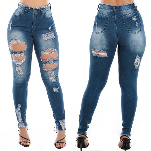 summer autumn women blue mid waist ladies casual ripped hole jeans fashion denim trousers pencil skinny jeans pantalon d30
summer autumn women blue mid waist ladies casual ripped hole jeans fashion denim trousers pencil skinny jeans pantalon d30