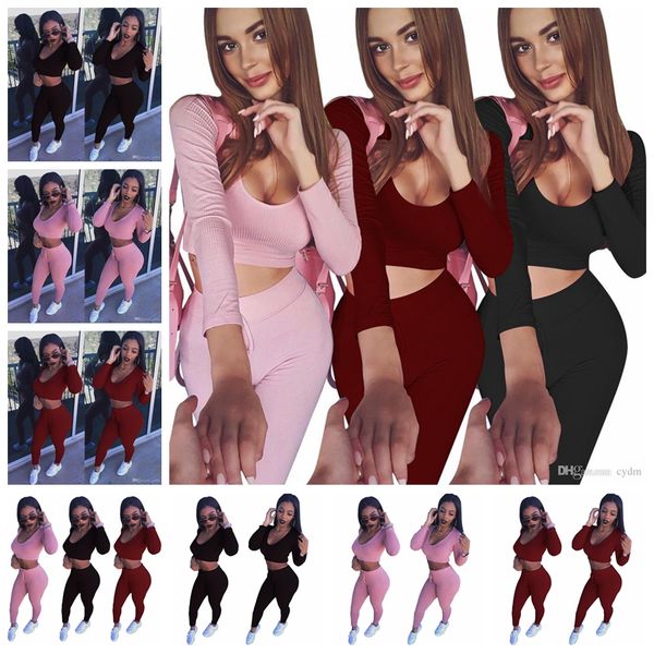 2019 europe united states fashion solid color sets long sleeves round neck ribbed pants suit two sets, White
2019 europe united states fashion solid color sets long sleeves round neck ribbed pants suit two sets, White