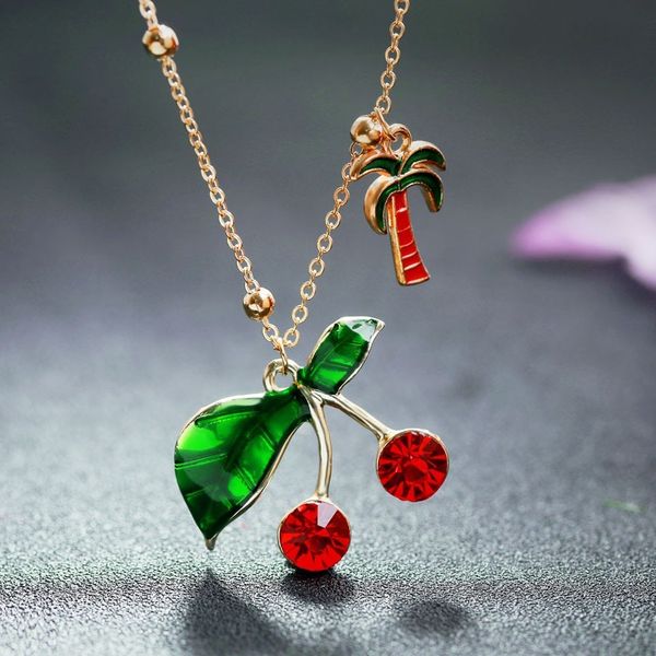 yangqi lucky cherry pendant necklace with coconut tree decorated for women personality trendy jewelry necklace gold color, Silver
yangqi lucky cherry pendant necklace with coconut tree decorated for women personality trendy jewelry necklace gold color, Silver