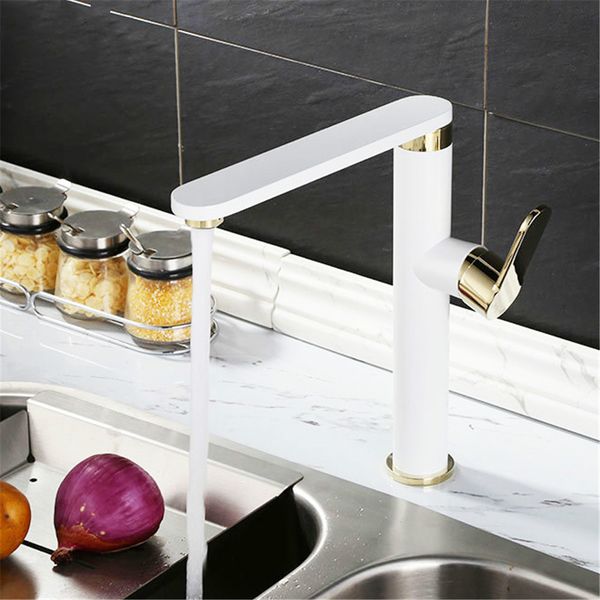 3 colors choose sink kitchen mixer faucet brass chromed white and black rotation single hole basin faucet mixer tap
3 colors choose sink kitchen mixer faucet brass chromed white and black rotation single hole basin faucet mixer tap