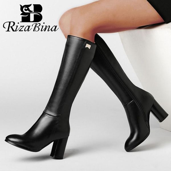 rizabina size 33-45 women high heels boots genuine leather winter woman shoes thick heels knee boots fashion warm long, Black
rizabina size 33-45 women high heels boots genuine leather winter woman shoes thick heels knee boots fashion warm long, Black