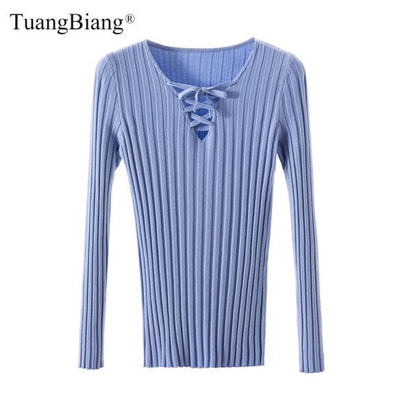women's sweaters lace up v-neck ribbed pullovers women winter sweater blue knit elasticity long sleeve fashion 2021 autumn jumpers, White;black
women's sweaters lace up v-neck ribbed pullovers women winter sweater blue knit elasticity long sleeve fashion 2021 autumn jumpers, White;black