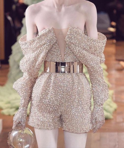 zuhair murad 2020 jumpsuits cocktail dresses off the shoulder long sleeve beading sequined prom evening gowns party occasion dress, Black
zuhair murad 2020 jumpsuits cocktail dresses off the shoulder long sleeve beading sequined prom evening gowns party occasion dress, Black