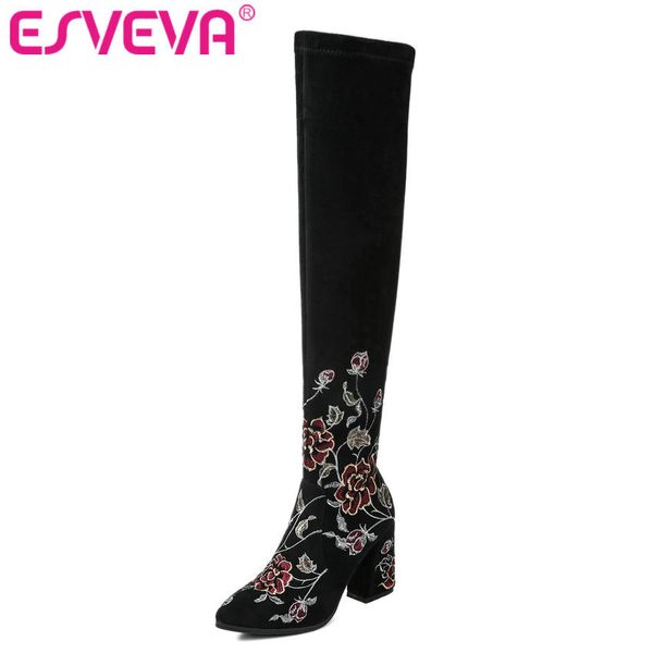 esveva 2020 over the knee boots winter women boots square high heel slip on fashion motorcycle platform size 34-43, Black
esveva 2020 over the knee boots winter women boots square high heel slip on fashion motorcycle platform size 34-43, Black