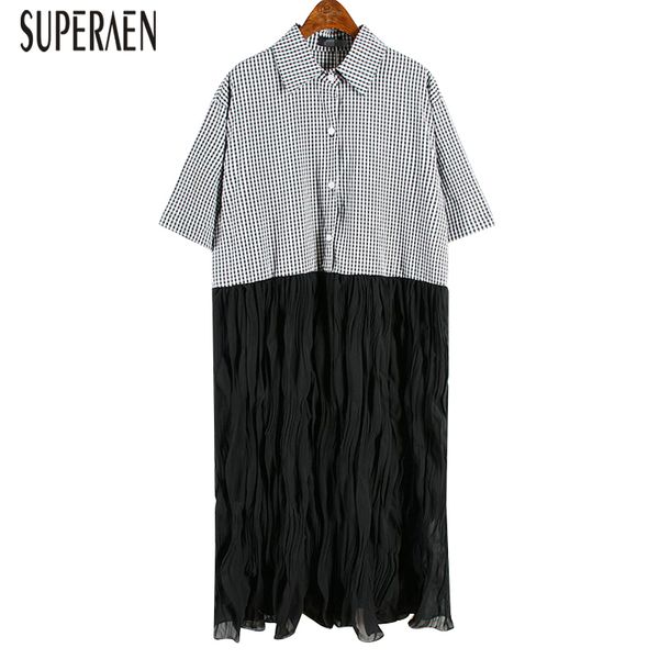 superaen summer new 2020 women dress plaid stitching chiffon korean-style fashion ladies dress high-waist short sleeve dresses, Black;gray
superaen summer new 2020 women dress plaid stitching chiffon korean-style fashion ladies dress high-waist short sleeve dresses, Black;gray