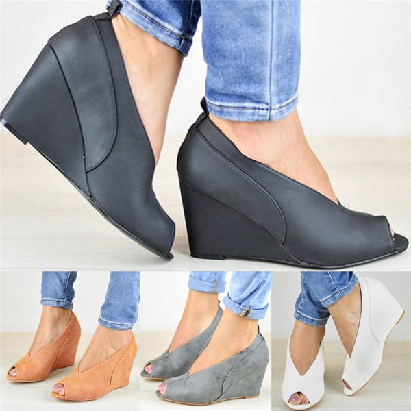 women's shoes deep v design high heel open-toe sandals shallow fish mouth wedges sandals women slipper summer platform shoes, Black
women's shoes deep v design high heel open-toe sandals shallow fish mouth wedges sandals women slipper summer platform shoes, Black