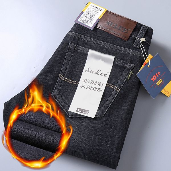 mens designer sulee winter plus velvet thickened jeans straight tube high waist elastic loose middle-aged pants, Blue
mens designer sulee winter plus velvet thickened jeans straight tube high waist elastic loose middle-aged pants, Blue