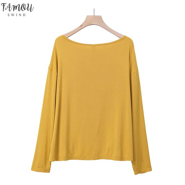 long sleeve women plus size t shirt casual loose o neck slim autumn winter tees ladies clothes yellow tshirt, White
long sleeve women plus size t shirt casual loose o neck slim autumn winter tees ladies clothes yellow tshirt, White