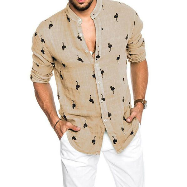 men's summer cool linen long sleeve shirt loose casual v-neck shirts, White;black