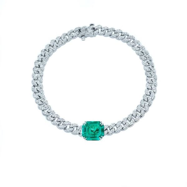 green baguette big stone micro pave cz cuban link chain bracelet 16cm 17cm fashion women jewelry, Black
green baguette big stone micro pave cz cuban link chain bracelet 16cm 17cm fashion women jewelry, Black