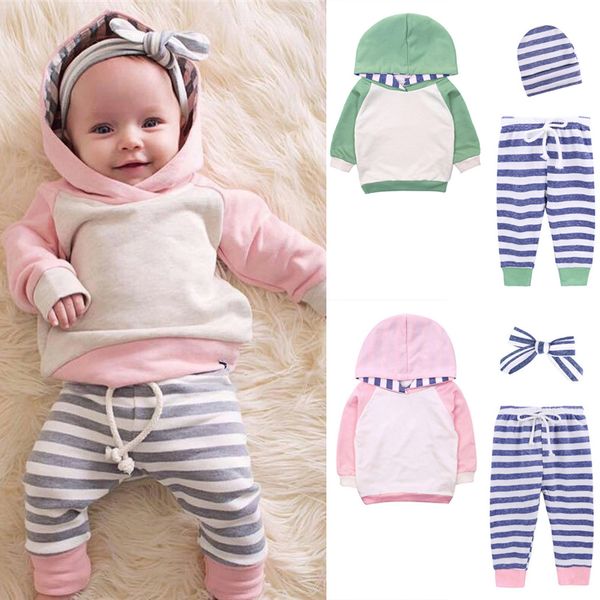 2 colors baby kids clothes set long-sleeved hoodies +leisure striped trousers+headband or hat 3 pieces sets kids designer clothes dhl jy490, White
2 colors baby kids clothes set long-sleeved hoodies +leisure striped trousers+headband or hat 3 pieces sets kids designer clothes dhl jy490, White