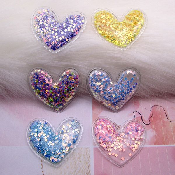 60pcs/lot transparent pvc hearts patch applique with glitter sequin for clothes diy children's hair clip headwear accessories, Slivery;white
60pcs/lot transparent pvc hearts patch applique with glitter sequin for clothes diy children's hair clip headwear accessories, Slivery;white