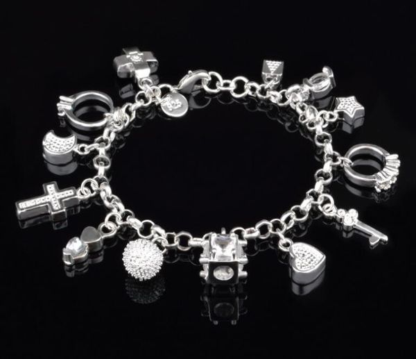 fashion 925 sterling silver plated pendant bracelet designer cross cubic ball heart crystal charm bracelets wholesale, Golden;silver
fashion 925 sterling silver plated pendant bracelet designer cross cubic ball heart crystal charm bracelets wholesale, Golden;silver