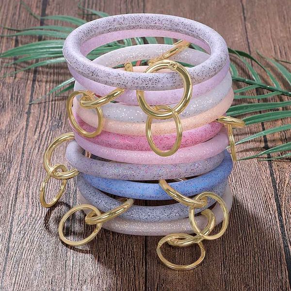new fashion silicone bracelet key for women gifts trendy exaggerated portable circle wristlet key chains jewelry, Silver
new fashion silicone bracelet key for women gifts trendy exaggerated portable circle wristlet key chains jewelry, Silver