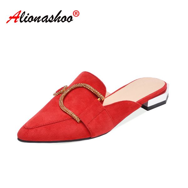 2019 fashion slipper women pu leather shoes metal decoration flat shoes ladies mules party wedding female plus sizes, Black
2019 fashion slipper women pu leather shoes metal decoration flat shoes ladies mules party wedding female plus sizes, Black