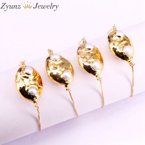 10pcs, gold electroplated nature fresh water pearl oval connector bracelet women jewelry, Black
10pcs, gold electroplated nature fresh water pearl oval connector bracelet women jewelry, Black