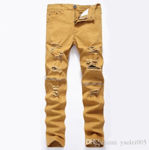 high-elastic mens jeans khaki double zipper hole retro ripped jeans locomotive riding street designer fashion jeans, Blue
high-elastic mens jeans khaki double zipper hole retro ripped jeans locomotive riding street designer fashion jeans, Blue