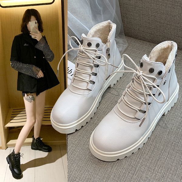 shoes lace up white mid-calf boots winter footwear booties woman 2019 low heel boots-women luxury designer round toe short 2020, Black
shoes lace up white mid-calf boots winter footwear booties woman 2019 low heel boots-women luxury designer round toe short 2020, Black
