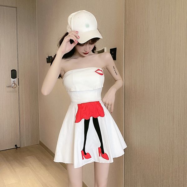 women dreses2020 summer new fashion temperament backless waist slim slimming tube short a- line dress women, White;black
women dreses2020 summer new fashion temperament backless waist slim slimming tube short a- line dress women, White;black