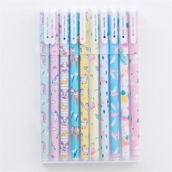 10 pcs gel pens flamingo unicorn 10 colors kawaii gift gel-ink pens for writing cute stationery office school supplies
10 pcs gel pens flamingo unicorn 10 colors kawaii gift gel-ink pens for writing cute stationery office school supplies