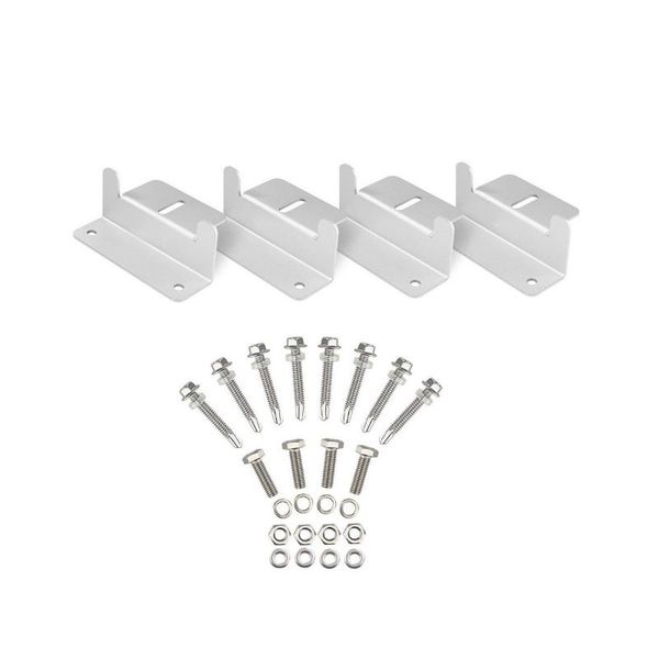 set of 4 solar panel z style aluminum brackets nuts bolts and washers for mounting solar panels on motorhomes caravans boats roo
set of 4 solar panel z style aluminum brackets nuts bolts and washers for mounting solar panels on motorhomes caravans boats roo