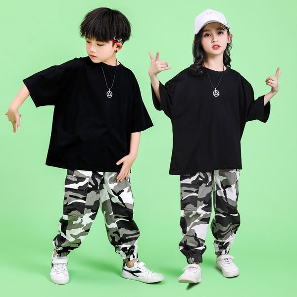 children hip hop clothing oversized running t shirt camouflage casual pants for girls boys dance costume ballroom clothes, Black;red
children hip hop clothing oversized running t shirt camouflage casual pants for girls boys dance costume ballroom clothes, Black;red