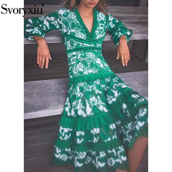 svoryxiu women's spring summer high-end green embroidery dress women's v-neck lantern sleeve runway midi dresses female, Black;gray
svoryxiu women's spring summer high-end green embroidery dress women's v-neck lantern sleeve runway midi dresses female, Black;gray