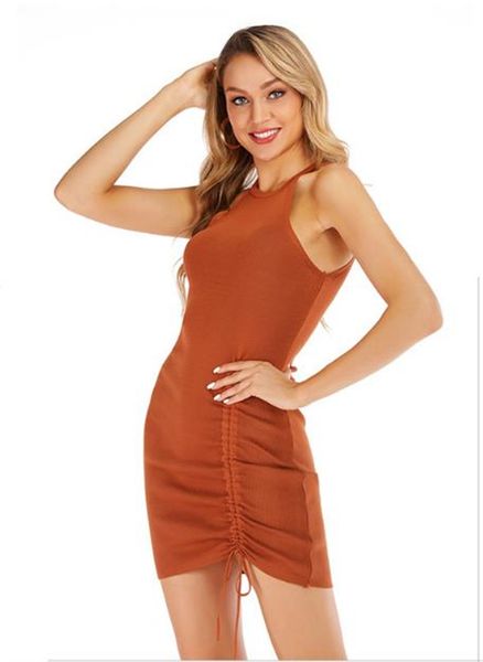Ladies Fashion Solid Color Dress Summer Designer Spaghetti Dresses Womens Casual Holiday Apparel with Ribbon
Ladies Fashion Solid Color Dress Summer Designer Spaghetti Dresses Womens Casual Holiday Apparel with Ribbon