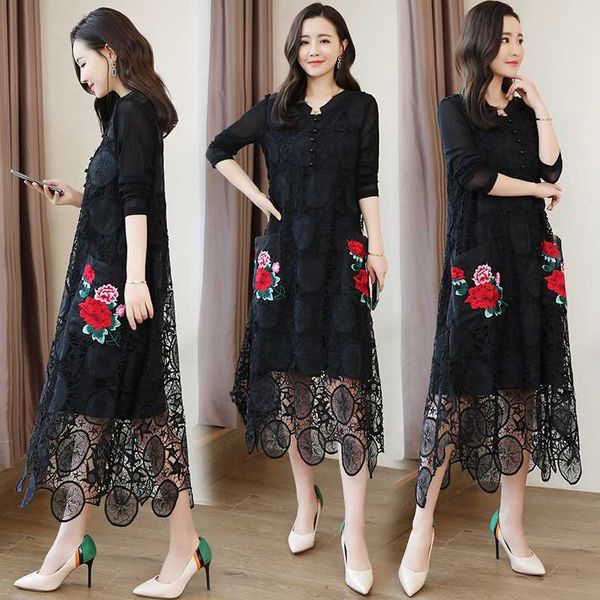 spring vestidos women's heavy industry embroidery v-neck dress mid-length mother dress women big swing lace dresses mujer a918, Black;gray
spring vestidos women's heavy industry embroidery v-neck dress mid-length mother dress women big swing lace dresses mujer a918, Black;gray