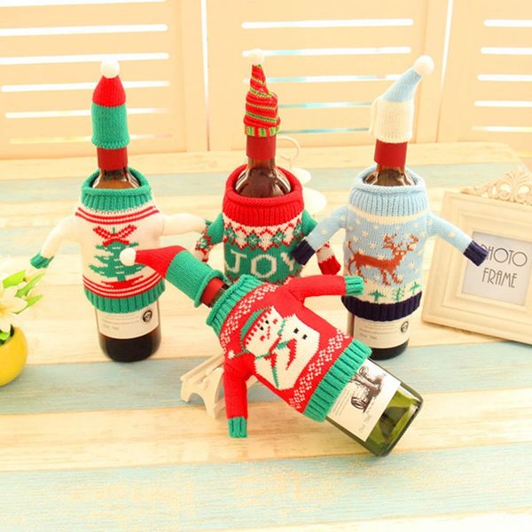 christmas decorations wine bottle sweater cover bag santa claus knitting hats for new year xmas home dinner party decor 2pcs/set
christmas decorations wine bottle sweater cover bag santa claus knitting hats for new year xmas home dinner party decor 2pcs/set
