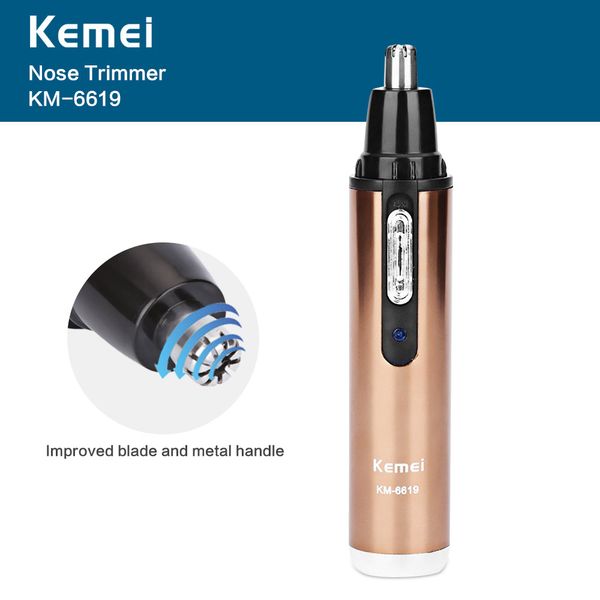 kemei electric nose trimmer rechargeable hair trimmer nose razor shaver for man washable km-6619 single blade for ear cleaner
kemei electric nose trimmer rechargeable hair trimmer nose razor shaver for man washable km-6619 single blade for ear cleaner