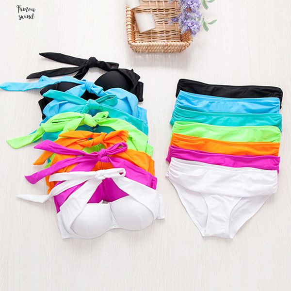 2019 bikini swimwear women lady solid color bikini set padded push up swimsuit bathing suit biquini, White;black
2019 bikini swimwear women lady solid color bikini set padded push up swimsuit bathing suit biquini, White;black