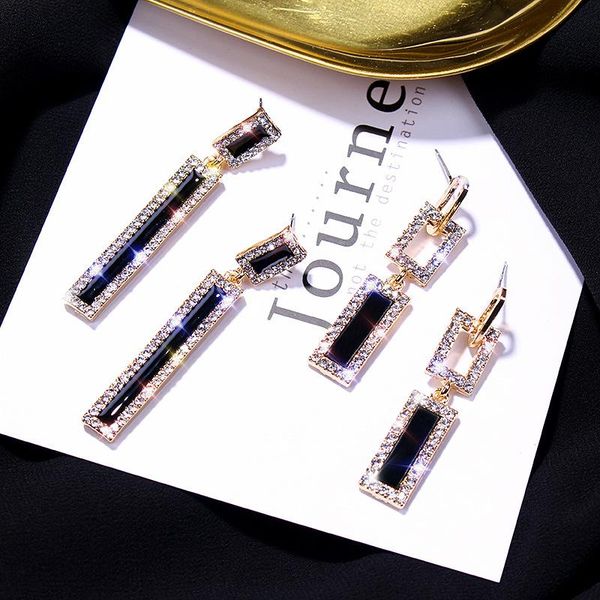s925 silver korean temperament geometric long crystal earrings personality contracted retro pendant earrings women wedding jewelry gifts, Golden
s925 silver korean temperament geometric long crystal earrings personality contracted retro pendant earrings women wedding jewelry gifts, Golden