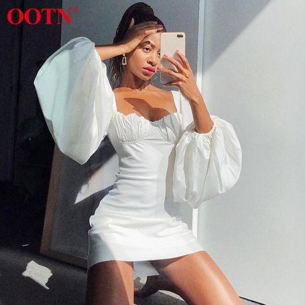 ootn office ladies white dress women elegant ruched square collar lantern sleeve casual satin spring summer short dresses 2020, Black;gray
ootn office ladies white dress women elegant ruched square collar lantern sleeve casual satin spring summer short dresses 2020, Black;gray