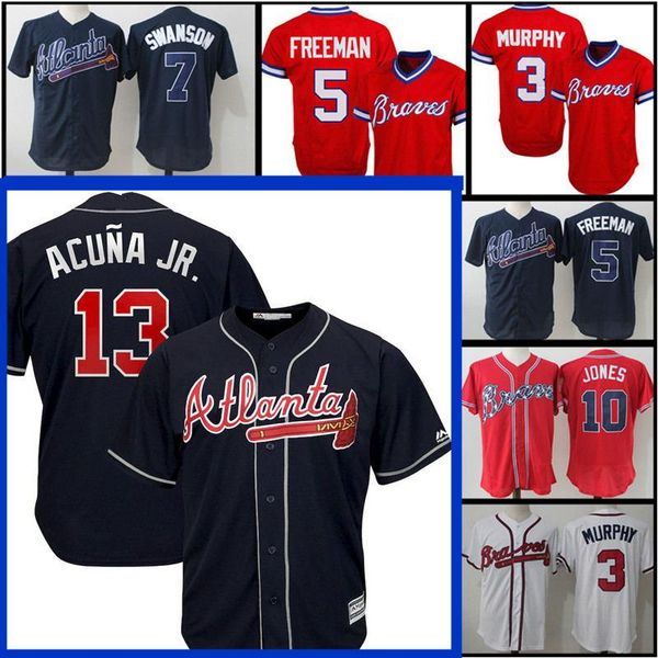 Atlanta Mens Braves 13 Ronald Acuña Jr. 10 Chipper Jones 5 Freddie Freeman Jersey stitched Logos Baseball Jerseys Free hggh
Atlanta Mens Braves 13 Ronald Acuña Jr. 10 Chipper Jones 5 Freddie Freeman Jersey stitched Logos Baseball Jerseys Free hggh