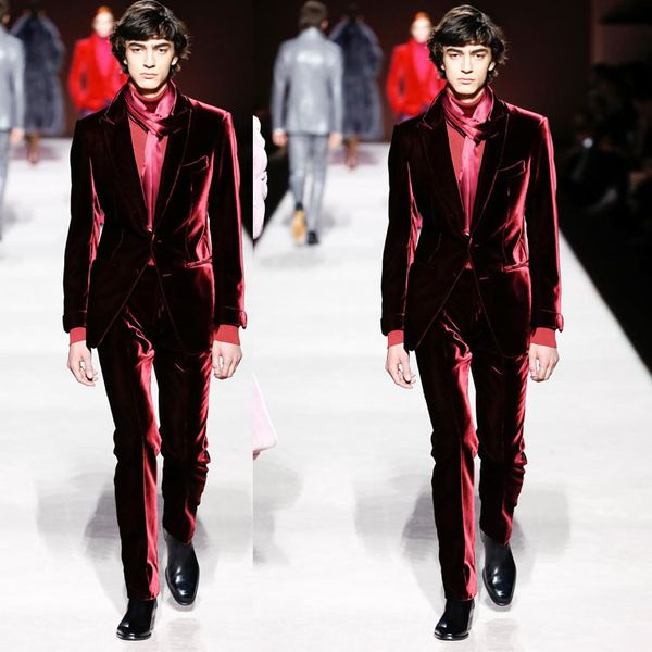 wine red velvet mens wedding suits slim fit one button peaked lapel groom wear tuxedos formal prom blazer jacket (jacket+pants), Black;gray
wine red velvet mens wedding suits slim fit one button peaked lapel groom wear tuxedos formal prom blazer jacket (jacket+pants), Black;gray