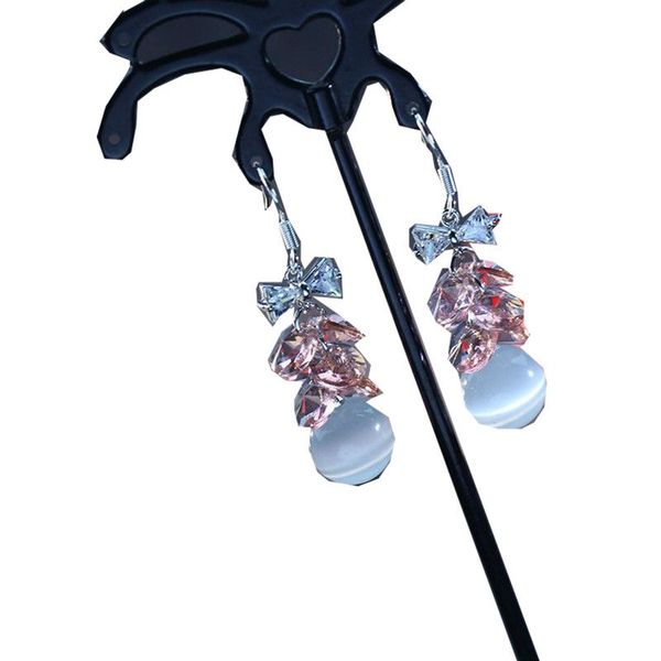 new refreshing sparkling crystal earrings female bowknot zircon ladies long temperament cat eye earrings women dangle, Silver
new refreshing sparkling crystal earrings female bowknot zircon ladies long temperament cat eye earrings women dangle, Silver