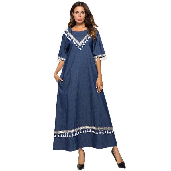 denim fashion maxi dress for women tassel patchwork design abaya casual ramadan robe eid kaftan arabic gown vkdr1962, Red
denim fashion maxi dress for women tassel patchwork design abaya casual ramadan robe eid kaftan arabic gown vkdr1962, Red