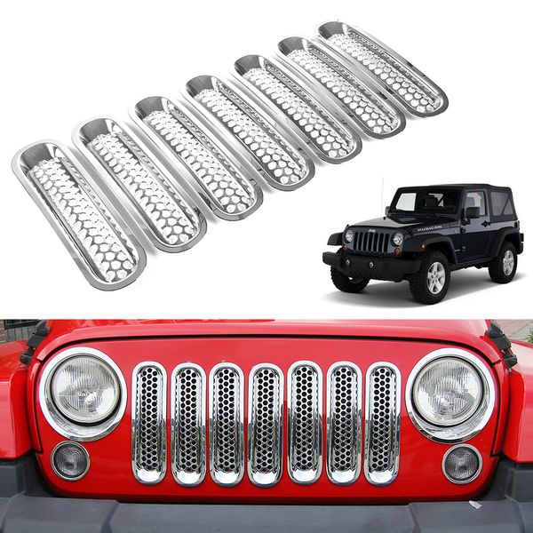 7pcs abs chrome grille decorative ring with mesh buckle fit jeep wrangler 2007-2015 car exterior decoration accessories
7pcs abs chrome grille decorative ring with mesh buckle fit jeep wrangler 2007-2015 car exterior decoration accessories