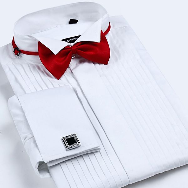men's french cuff tuxedo shirt solid color wing tip collar shirt men long sleeve dress shirts formal wedding bridegroom shirt, White;black
men's french cuff tuxedo shirt solid color wing tip collar shirt men long sleeve dress shirts formal wedding bridegroom shirt, White;black