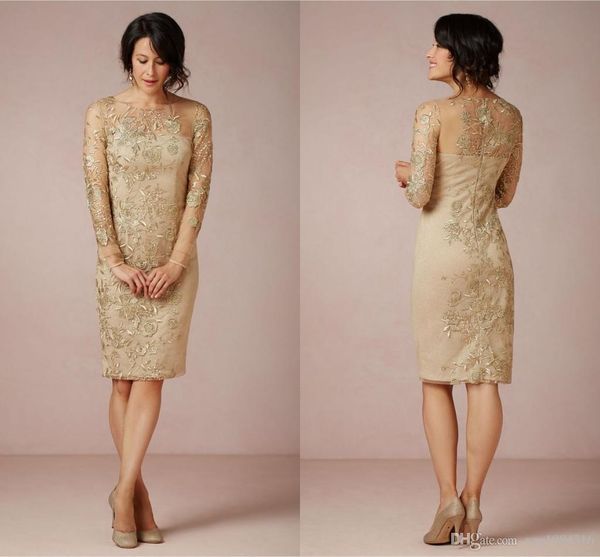 sheath gold long sleeves mother of the bride dresses illusion neck knee length formal dresses plus size charming evening dress 2015, Black;red
sheath gold long sleeves mother of the bride dresses illusion neck knee length formal dresses plus size charming evening dress 2015, Black;red