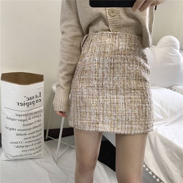 apricot winter tweed skirts women vintage autumn mini pencil skirt wool korean bodycon high waist plaid skirt lady slim fit v924, Black
apricot winter tweed skirts women vintage autumn mini pencil skirt wool korean bodycon high waist plaid skirt lady slim fit v924, Black