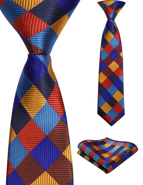 child pre tied necktie for boys woven handkerchief plaid kids tie parent child tie pocket square set 27 cm, Red;brown
child pre tied necktie for boys woven handkerchief plaid kids tie parent child tie pocket square set 27 cm, Red;brown
