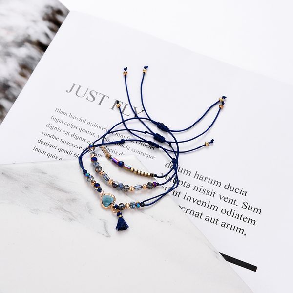 factory sale small colorful crystal beads strand natural gemstone charm bracelet with tassel, Black
factory sale small colorful crystal beads strand natural gemstone charm bracelet with tassel, Black