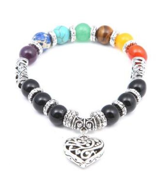 new men women 7 chakra bracelets bangles colors mixed healing crystals stone chakra pray mala heart charm bracelet jewelry, Black
new men women 7 chakra bracelets bangles colors mixed healing crystals stone chakra pray mala heart charm bracelet jewelry, Black
