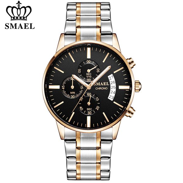 smael luxury mens watches business full steel waterproof sport quartz watch men fashion date clock chronograph relogio masculino, Slivery;brown
smael luxury mens watches business full steel waterproof sport quartz watch men fashion date clock chronograph relogio masculino, Slivery;brown