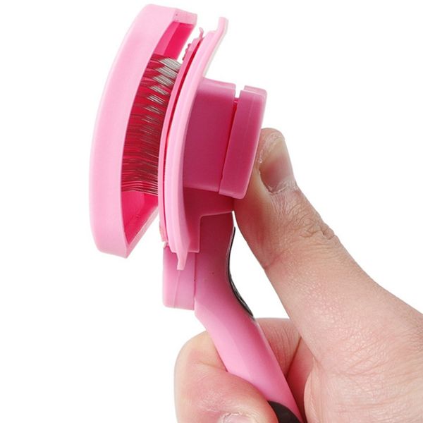 pet self cleaning steel wire comb dogs grooming comb for removing loose hair