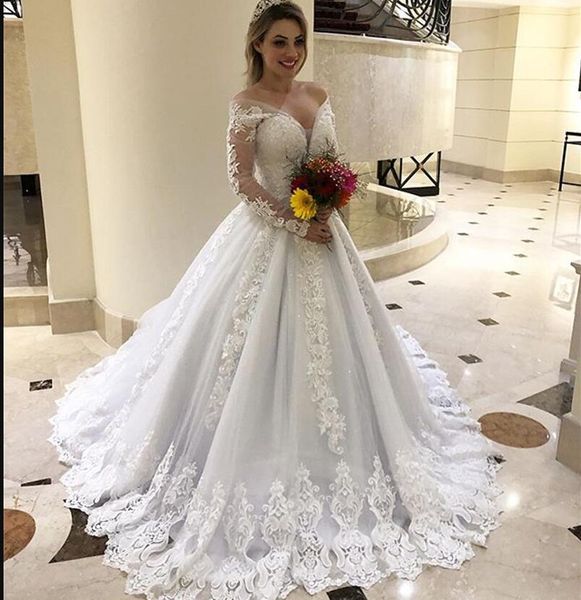 long sleeves wedding dresses 2021 lace appliques corset back princess ball gown bride dress bride gowns vestido de noiva, White
long sleeves wedding dresses 2021 lace appliques corset back princess ball gown bride dress bride gowns vestido de noiva, White